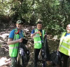 Litter Pick with Able2Achieve at Oak Tree Park Pond, Brympton