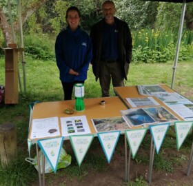 Senior Project Officer Lorna Mann & YRCT Chair, Lorne Thomson at Yeovil Country Park community event, June 2022