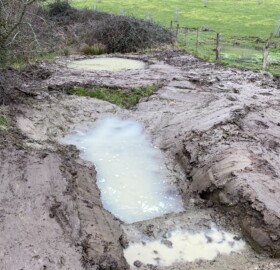 Pond cascade created at Hilfield Friary as part of natural flood management implementations