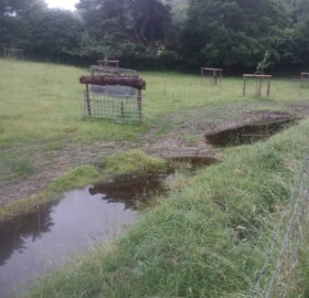 Swales created at Hilfield Friary as part of natural flood management implementations