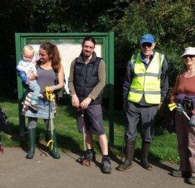A group photo of YRCT volunteers who helped with the Preston Brook litter pick