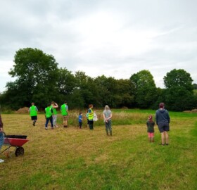 Volunteers and guests at Geranium Trust Meadow for NHS Family Day